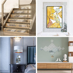 3D 5/10CM Square Self Adhesive Waist Line Mirror Wall Art Stickers for Living Room Ceiling Edge Strip Corner Line Wall Decor