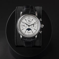 Sugess Men Watch ST1908 Swanneck Movement Mechanical Chronograph Wristwatch Genuine Moonphase Calendar Vintage Leather NEW 2023