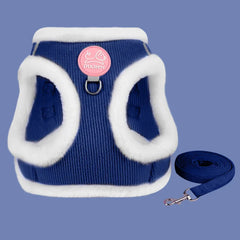 Winter Warm Chihuahua Dog Harness with Fur Walking Pet Harnesses and Leash Set for Small Dogs Puppy Yorkies mascotas Accessories Pet Shop
