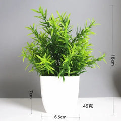Artificial Bonsai Green Fake Plant Eucalyptus Flower Potted Plant for Indoor Outdoor Home Bedroom Garden Decoration Home Decor, Plants & flowers
