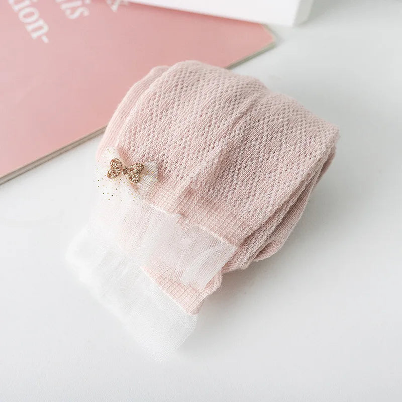 Girls Kids Pants Soft Cotton Mesh Hollow Lace Children Clothing Summer All-matches Baby Girls Leggings