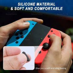Joycon Joystick Replacement Cap for Switch/Switch Lite/Switch OLED Premium Thumb Grip Non-Slip Silicone Protective Cover - Black