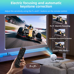 XBJ Mini  4K Home Theater Projector, Android WiFi 6 BT 5.0 Auto Keystone 360° Rotation Portable Video Projector for Outdoor Home