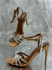 rhinediamond Round Toe Thin With Thin Sole Spring New Women's Shoes Sandals Sexy Elegant Ladies Wedding Party Heels