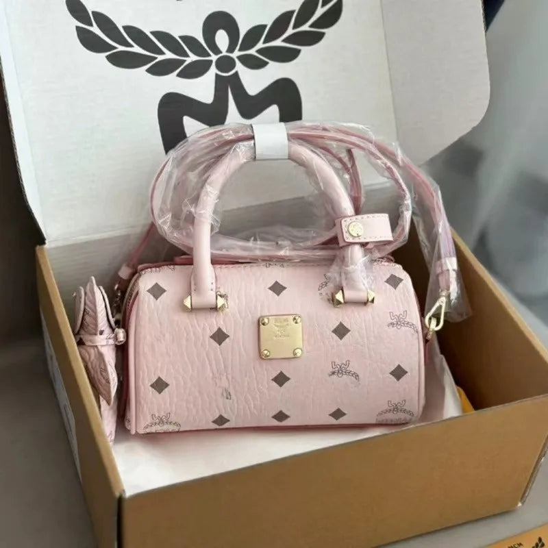 Genuine Leather Boston Aren Mini Pillow Tote Bag for Women