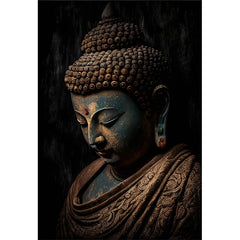 Vintage Buddha Statue Canvas Painting Religious Prints Posters Wall Art Picture for Living Room Bedroom Decoration Cuadros