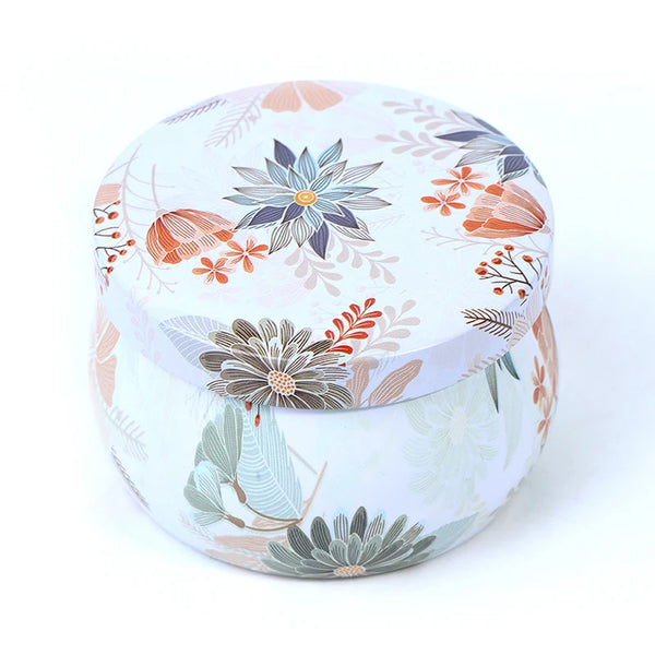 Classic Scented Candles With Candles Jar Vintage Tinplate Box Dried Flowers Fragrance Candle Box Home Decoration Wedding Gift