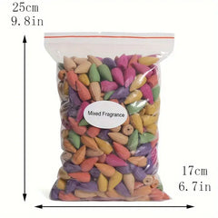 Mixed Waterfall Smoke Backflow Natural Incense Cone Incense Lavender Multi-scented Suitable for Places Tea Room Yoga Room Aroma
