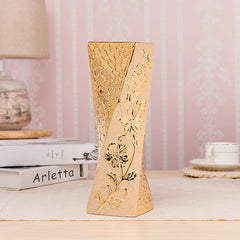 Modern Ceramic Flower Vase 48cm Large Floor Standing Golden Water-Filled European Style Living Room Decorative Flower Pot