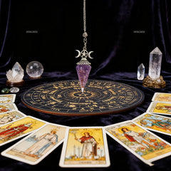 2pcs Spirit Pendulum Paired with Astrological Divination Disc, Divination Tool for Decision-making and Spiritual Rituals