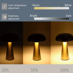 Retro Mushroom LED Table Lamp – Touch Rechargeable Light Home Decor