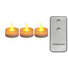 3/6/12 Pieces Remote Control White Flameless Decorative LED Tealight Candles Battery Operated Small Yellow Flickering Light