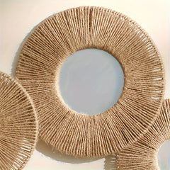 Round Decorative Wall Mirrors Farmhouse Circle Mirror with Hemp Rope Boho Mirrors for Bedroom, Bathroom, Living Room Decor Gift