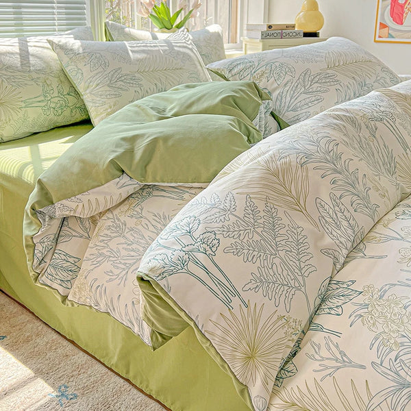 2025 Washed Cotton Double Yarn Single Quilt Cover Simple Wind Ins Wind Small Floral Korean Version Duvet Skin Friendly Bedding