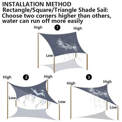 Outdoor Shade Sail, 300D Polyester Waterproof UV-Proof Awning, Sunshine Canopy for Terrace, Carport, Backyard, Garden, etc