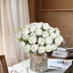 10 Heads Artificial Flowers Scrapbooking Silk Roses Wedding Party Bouquets Household Products Vases for Home Festival Decoration