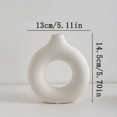 Nordic White Vase Designed Plastic Pot Bud Bottle Floral Arrangement Display Bottle Living Room Decor