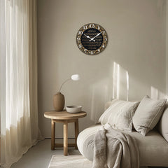 A Vintage Art Islamic Calligraphy Scripture Wooden Wall Clock for Living Room, Bedroom, Kitchen, Home Decoration, Silent Quartz Clock, Holiday Gift, 10 Inches, 12 Inches, 14 Inches 16inch (Battery Not Included)