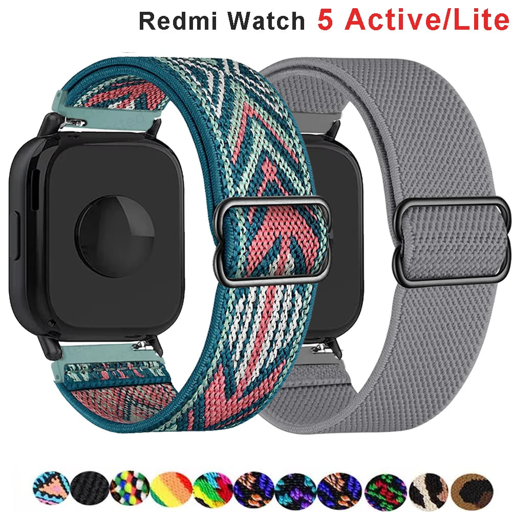 Nylon Strap for Redmi Watch 5 Active/5 Lite Smartwatch Belt Adjustable Elastic Bracelet Correa Xiaomi Redmi Watch 5 Active Band