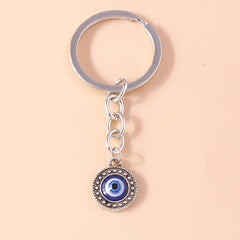 Aihua Lucky Eye Alloy Fatima Hand Keychain Heart Glass Bead Blue Turkish Evil Eye Key Chain Car Keyring for Women Men Jewelry