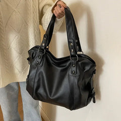 High Quality PU Shoulder Bag for Women – Contrast Zipper Style