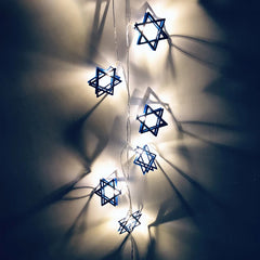 1.65M 10LEDs Judaism Mogen David Star Lights String Hanukkah Shavuot Jewish the Feast of the Dedication Menorah Party Supplies