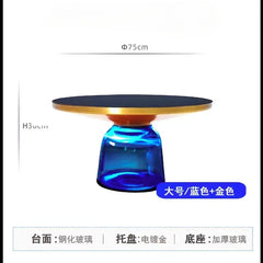 German Design Living Room Bedside Table, Sofa Side Table, Coffee Table, Indoor Round Glass, Nordic Light Luxury Coffee Table Bedroom Furniture