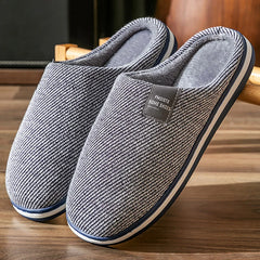 Trend Men Slippers Winter Warm Cotton Slippers Male Flats Soft Non-slip Slides Household Indoor Slippers Large Size 40-51