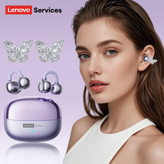 Choice Lenovo LE302 OWS Ear Clip Wireless Earphones Low Latency HD Call Bluetooth Headphones HiFi Music Sport Fashion Earbuds