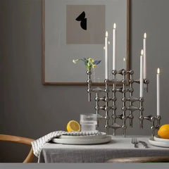 Vintage Candlestick Holders Small Stand Nordic Metal Candlestick for Stick Skinny Candelabra Set for 3 Candles Living Room Decor