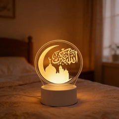 Muslim Ramadan Festival Supplies Neon Lamp USB Operated 3D Acrylic LED Night Light EID Mubarak Ornaments Bedroom Home Decor