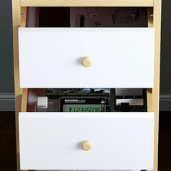 Modern Wooden Mini Nightstand with Drawer Storage