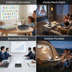 Smartldea DLP HD Mini Projector Built-in Rechargeable Battery Portable Egg Size for Home Office Outdoor Camping Pico Projectors