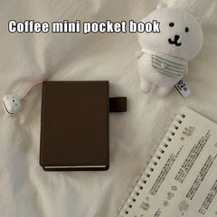 Ins Niche Minimalist Notebook Brown Japanese Style Pocket Book A Chic & Simple Diary for Mindful Journaling Personal Reflection