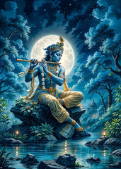 Hindu God Lord Krishna Shiva Ganesha Meditation Indian Traditional Artwork Poster Canvas Painting Wall Pictures Home Decor Gift