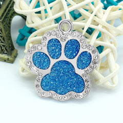 Personalized Dog Cat ID Tag Bling Rhinestone Puppy Kitten Name Tags Anti-lost Pet Collar Accessories Free Engraved Pet Products