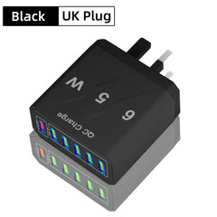 65W 6-Port Fast Charger – QC3.0 Travel Adapter