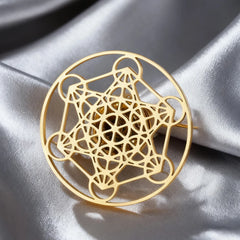 Dawapara Metatron Brooch Archangel Sacred Geometry Symbol Lapel Pins Spiritual Gift Stainless Steel Jewelry