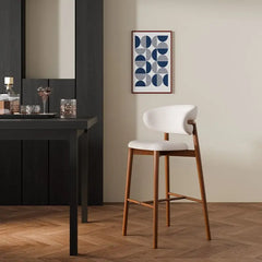 Light Luxury Modern Bar Stools with Curved Backrests, Upholstered Seats, Perfect for Kitchen Island, Family Bar and Cafe Kitchen & Dining Furniture