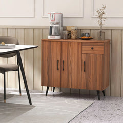 GOFLAME Buffet Cabinet Kitchen Cabinet Modern Storage Cabinet w/Pull-out Drawer Kitchen & Dining Furniture
