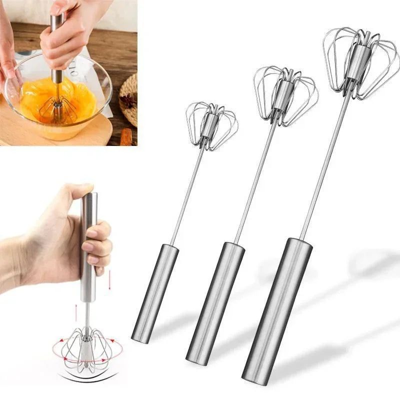 Stainless Steel Semi-Automatic Hand Push Whisk (10–14”)