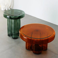 Artistic Glass Coffee Table, Creative Design End Tables for Living Room , Stylish Accent Tea Table with Various Sizes & Colors Living Room Furniture