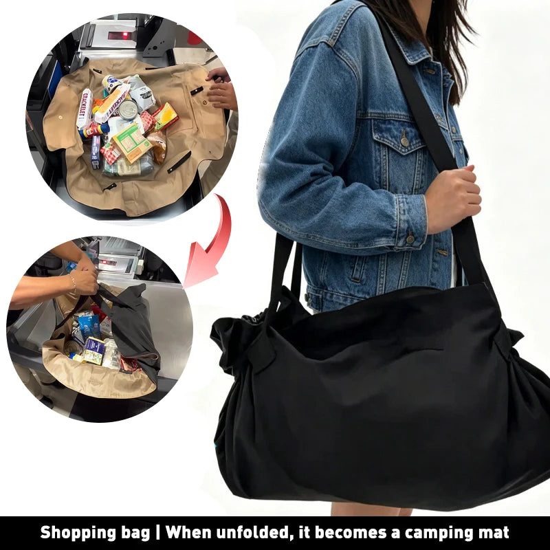 Large Capacity Foldable Travel Organizer Bag - Durable, Lightweight & Waterproof Tote/Duffel, Includes Picnic Mat