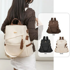 Fashion Women’s Nylon Anti-theft Backpack Tassel Decorative Casual Travel Female Shoulder Bag Large Capacity Student School Pack