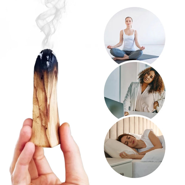 Palo Santo Sticks Natural Incense Sticks Purifying Healing Stress Relief Natural Crude Wood Strips for Home Living Room Office