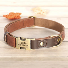 Personalized Dog Collar Leash PU Leather Dog Collars With Walking Lead Rope Free Custom Pet ID for Small Large Dogs Pug Pet Shop