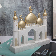 Ramadan Ornaments Resin Material Mosque Islamic Castle Statue Family Tabletop Atmosphere Decoration Architectural Style Gift