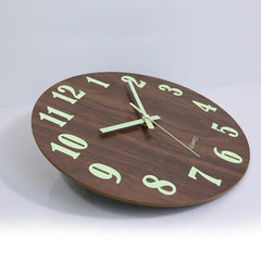 12 Inch Luminous Wall Clock Wood Silent light in dark night Nordic Fashion Wall Clock Non Ticking Clock With Night Light Home Decor