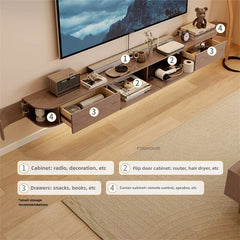 Solid Wood Suspended TV Stand Creative Wall-mounted Storage TV Cabinet Living Room Furniture Home Designer Center Table h