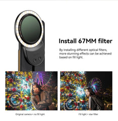 Fotorgear Mini Selfie Ring Light Magnetic Phone Fill Light for iPhone Xiaomi 14 Ultra for Live Photography Selfies